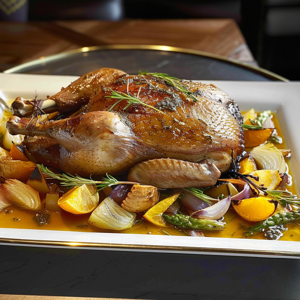 Recipe preparation for Goose Roast with Herb Butter & Citrus