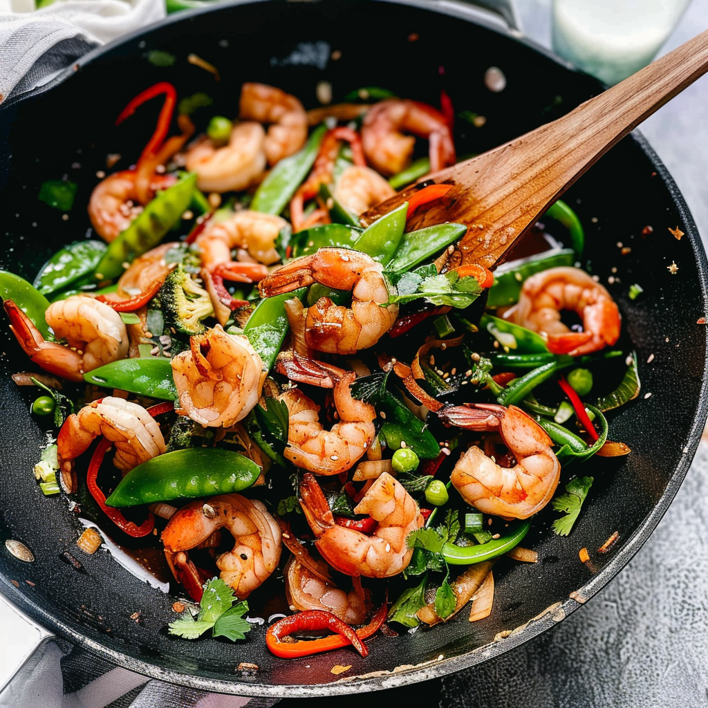 Recipe preparation for Easy Shrimp Stir Fry