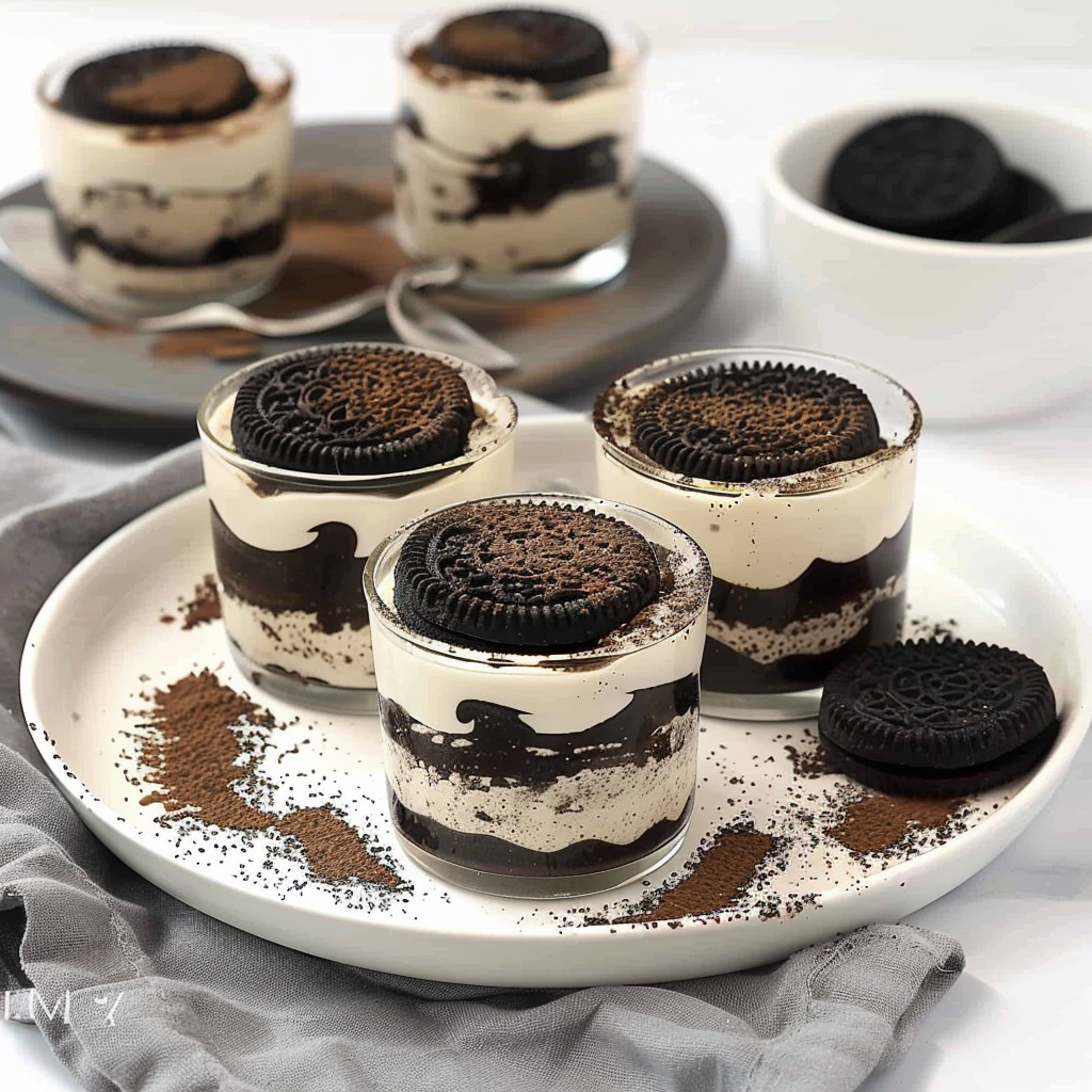 Recipe preparation for Oreo Tiramisu Cups