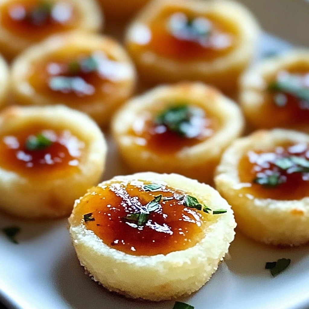 Recipe preparation for Cheesy Tumbprint Appetizers with Hot Pepper Jelly