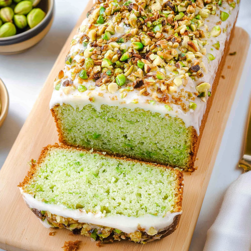 Recipe preparation for Pistachio Pudding Bread