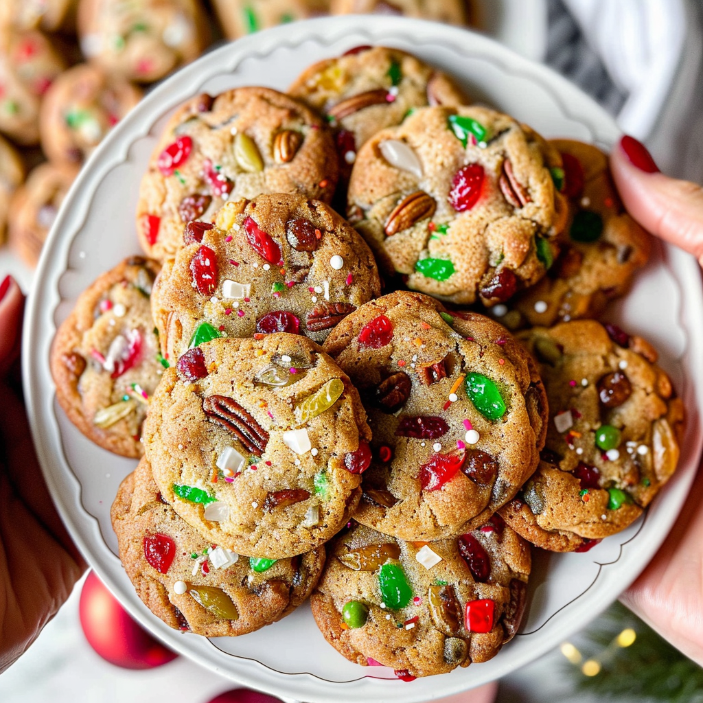 Recipe preparation for Yuletide Fruitcake Cookies with Glaze