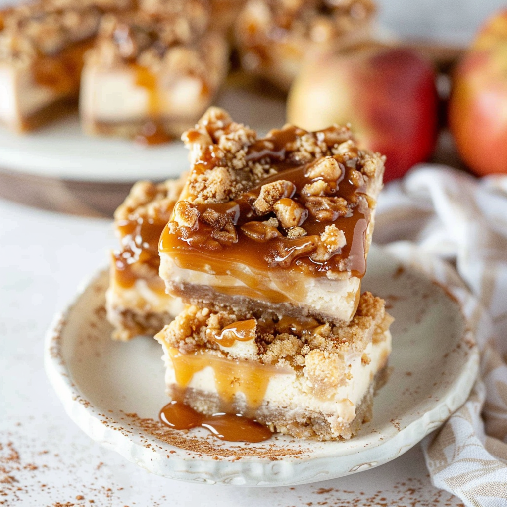 Recipe preparation for Caramel Chai Cheesecake Squares