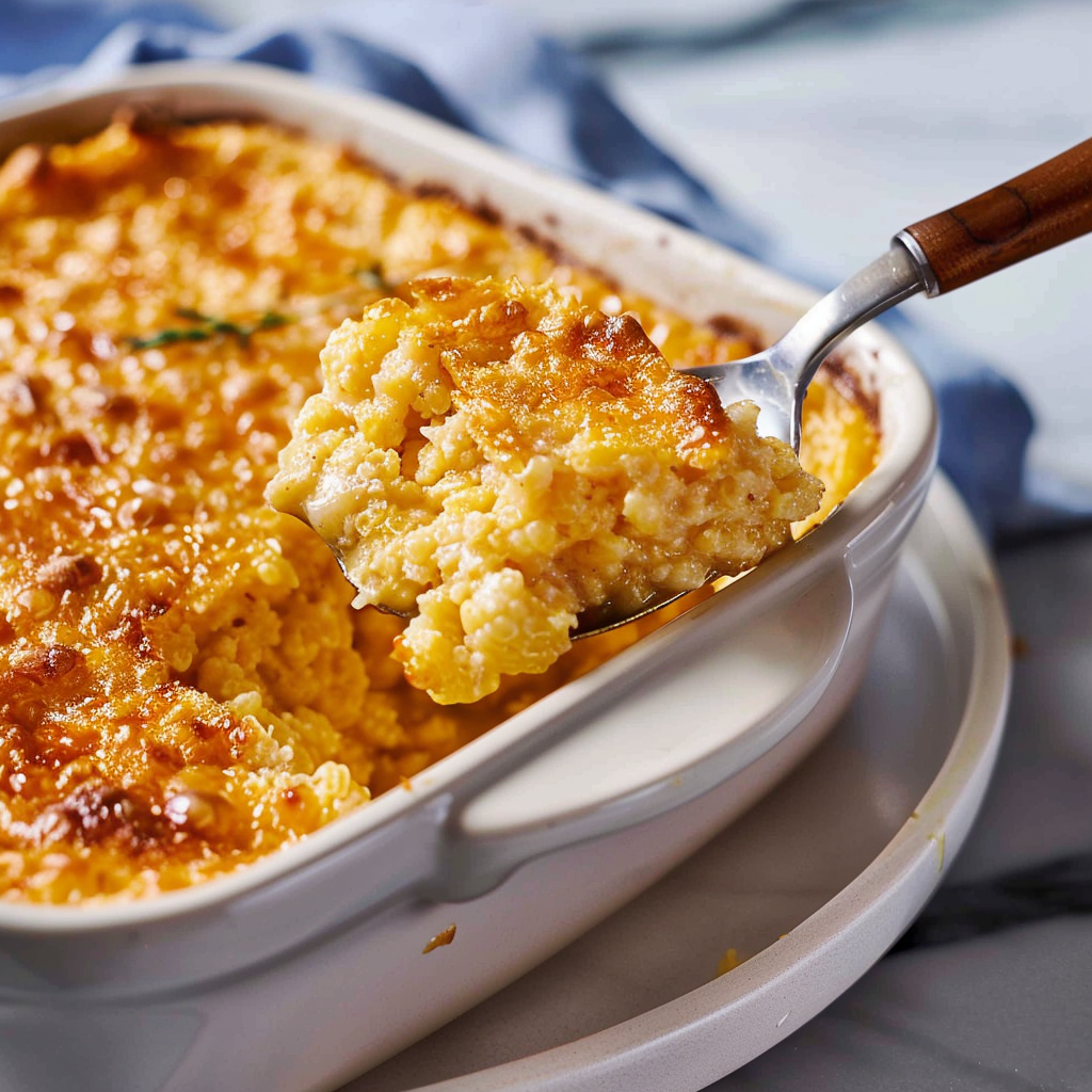 Recipe preparation for Corn Pudding Casserole