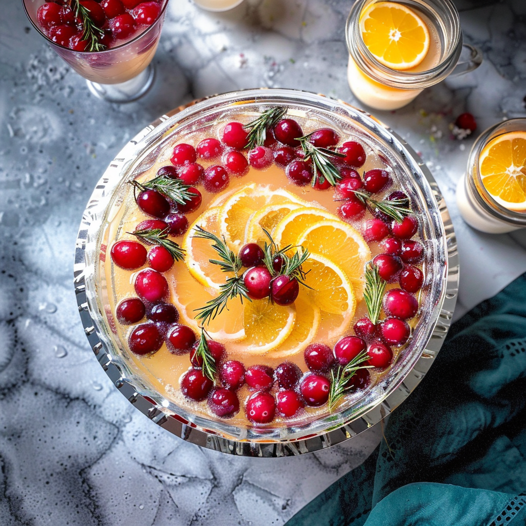 Recipe preparation for Cranberry Orange Punch