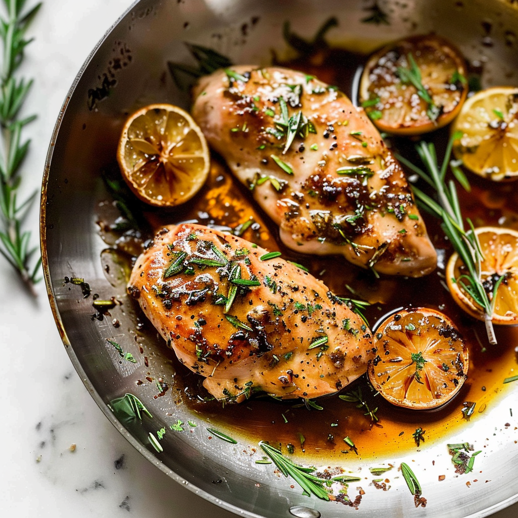 Recipe preparation for Skillet Rosemary Chicken