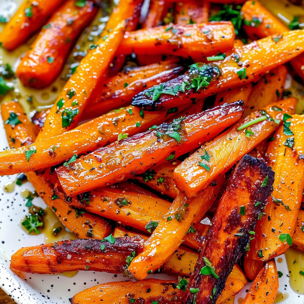Recipe preparation for Roasted Carrots with Honey Herb Butter