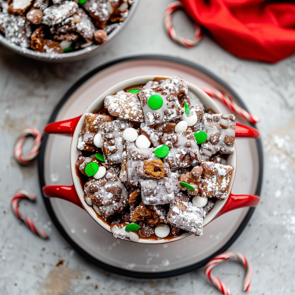 Recipe preparation for Easy Christmas Puppy Chow
