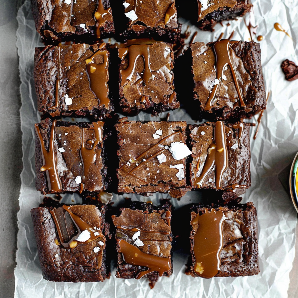 Recipe preparation for Chocolate Espresso Brownies with Sea Salt