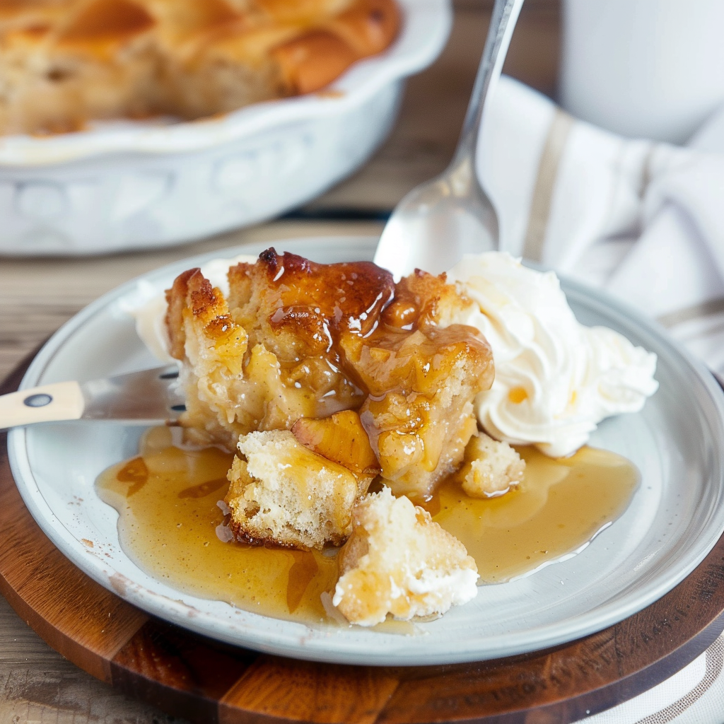 Recipe preparation for Apple Cinnamon Brioche Bread Pudding