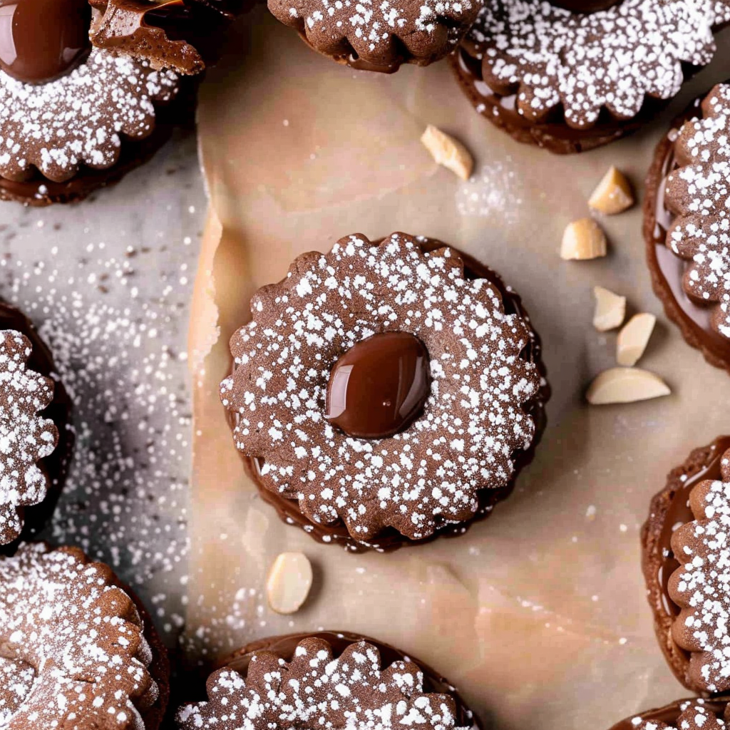 Recipe preparation for Nutella Hazelnut Linzer Cookies