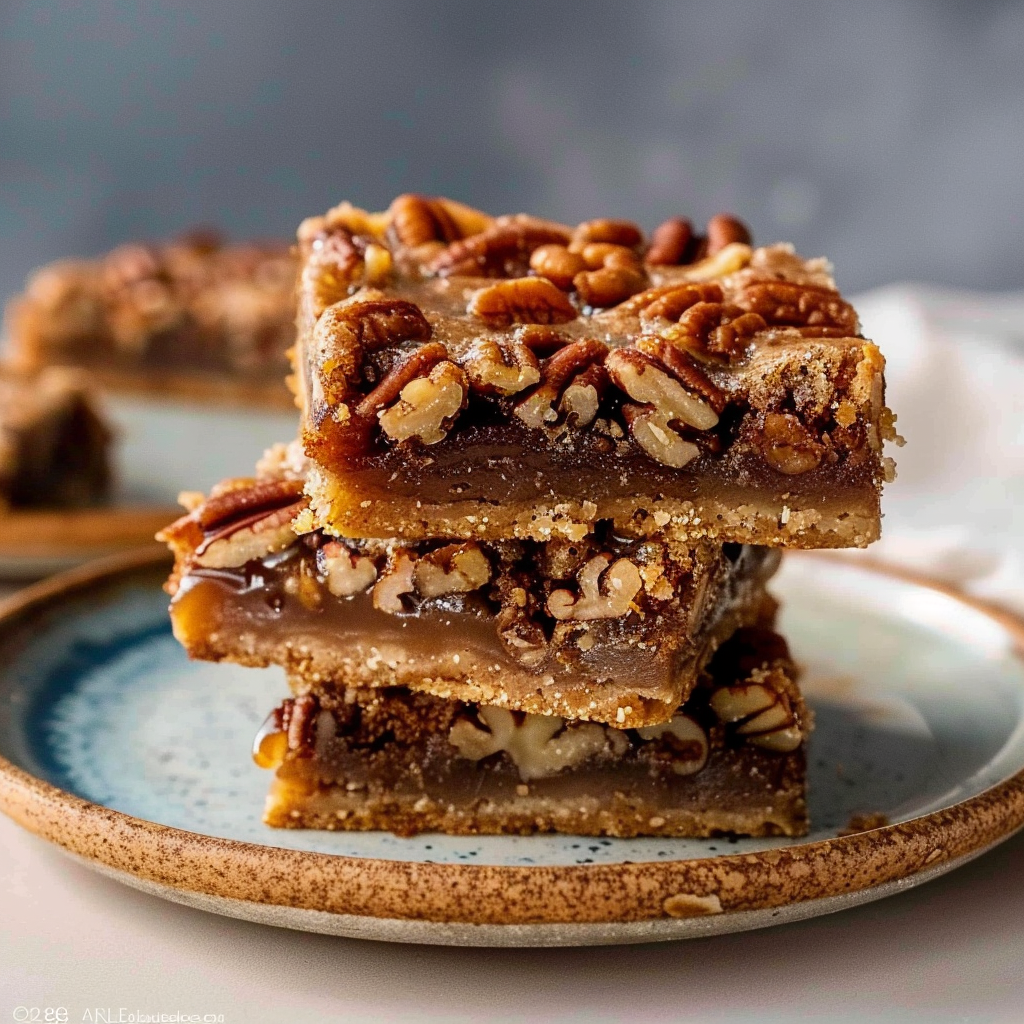 Recipe preparation for Pecan Pie Brown Butter Squares