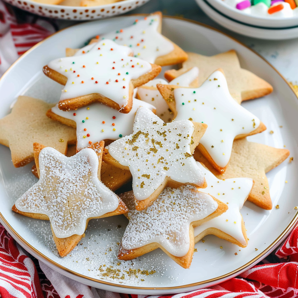 Recipe preparation for Gold Dust Sugar Cookie Stars