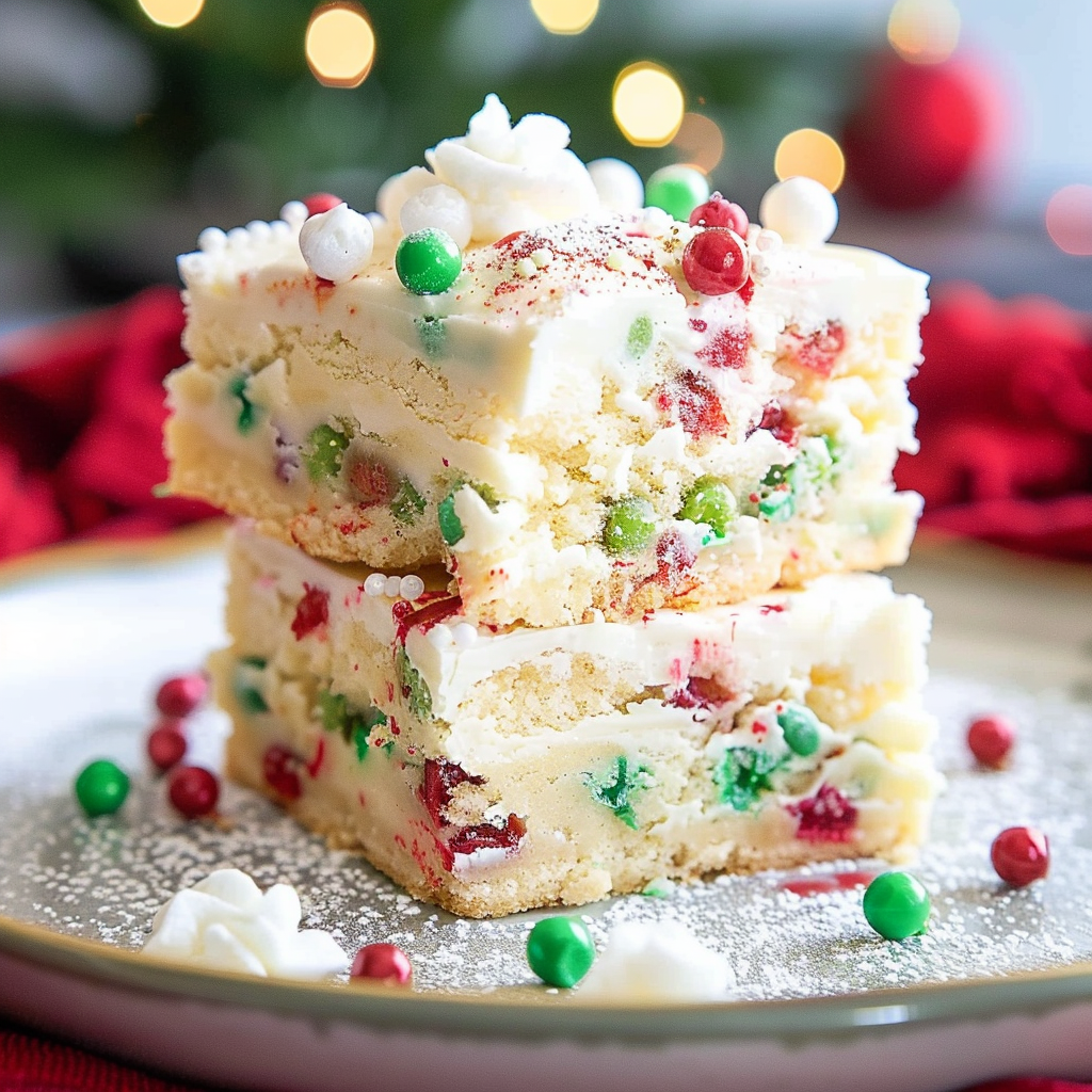 Recipe preparation for Soft Christmas Vanilla Cake Squares