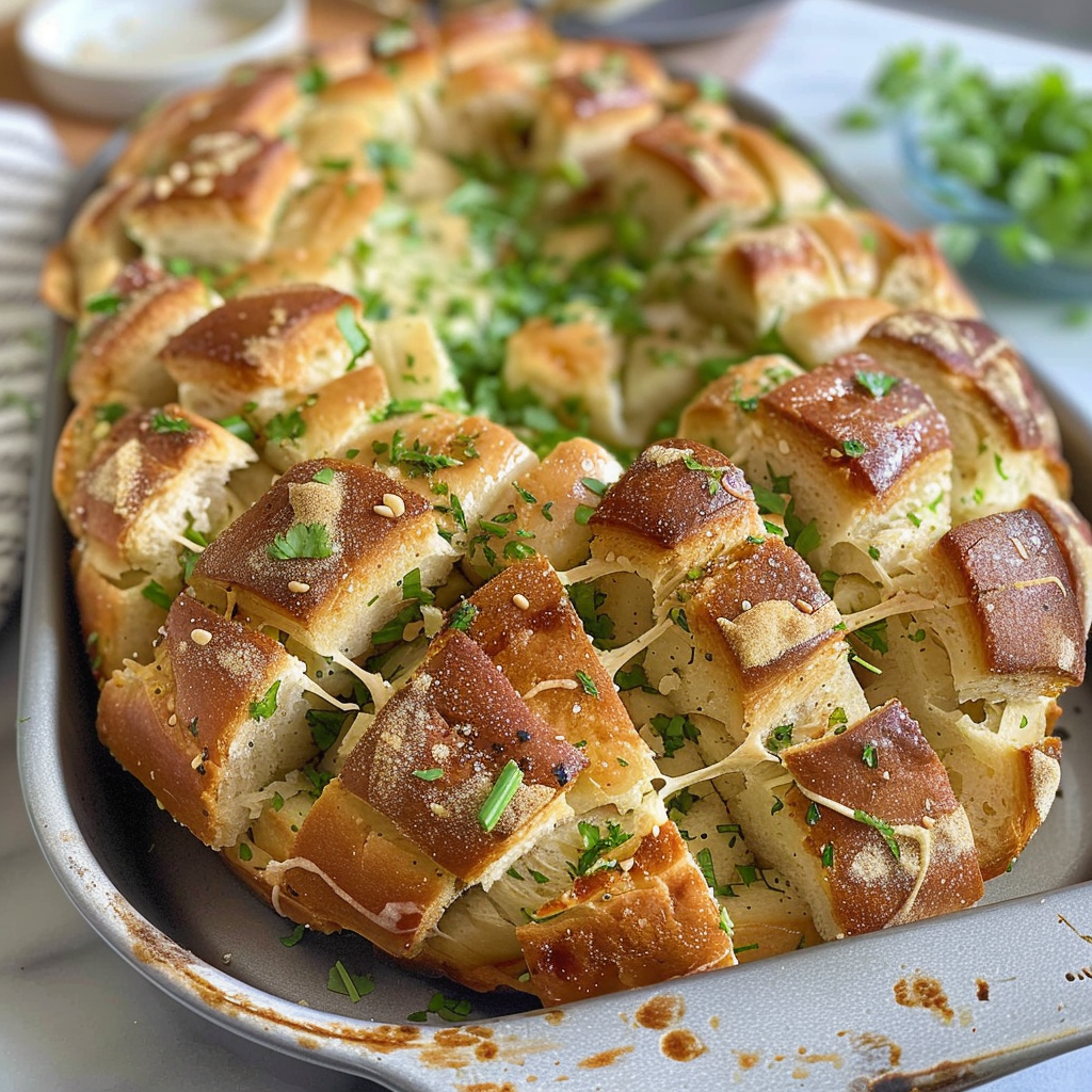 Recipe preparation for Cheesy Pull-Apart Holiday Bread