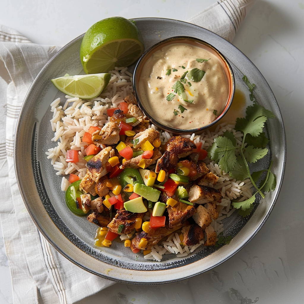 Recipe preparation for Smoky Chipotle Chicken Taco Bowls