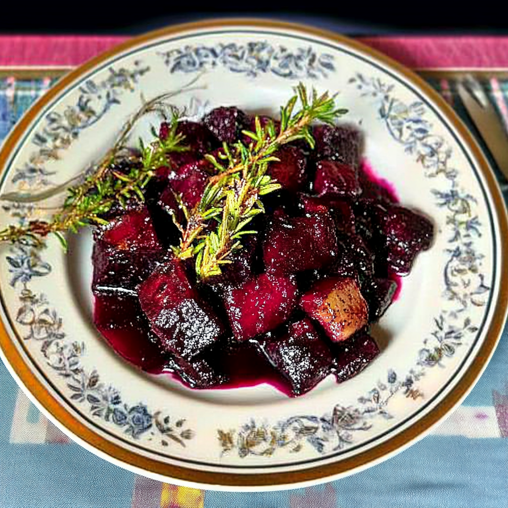 Recipe preparation for Garlic-Roasted Beets