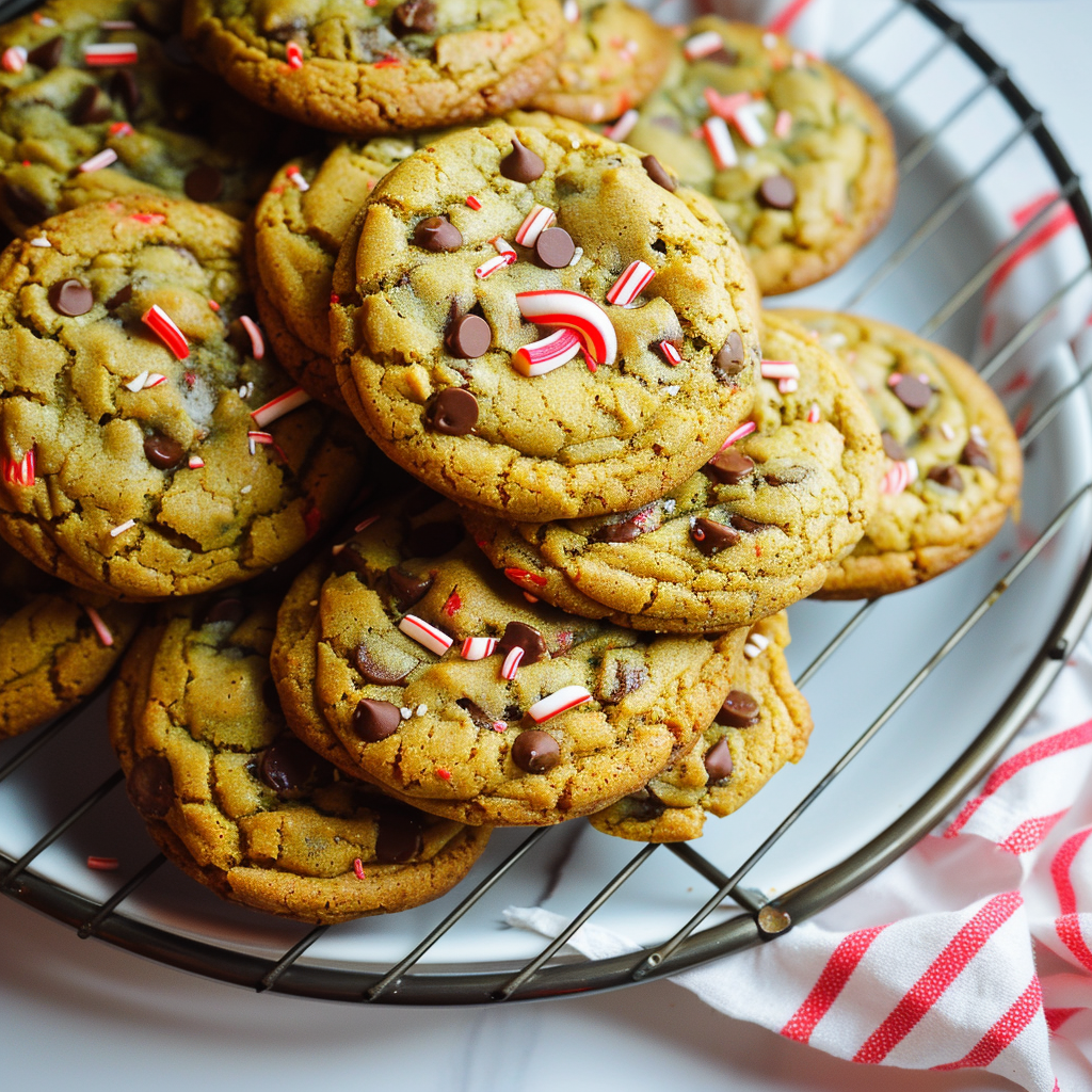 Recipe preparation for Candy Cane Chocolate Chip Cookies