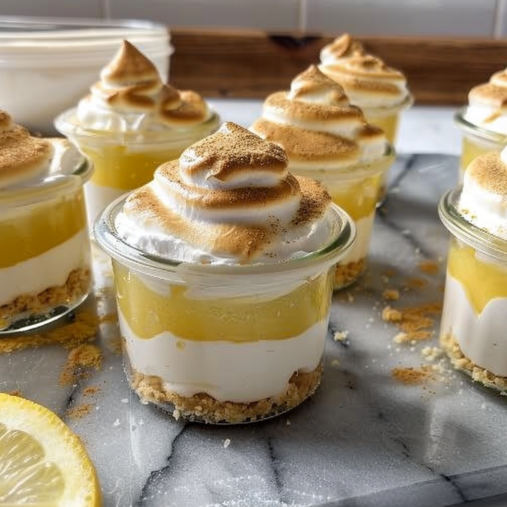 Recipe preparation for Champagne Lemon Meringue Mousse Cups
