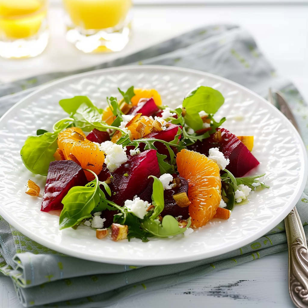 Recipe preparation for Roasted Beet & Orange Honey Glaze Salad