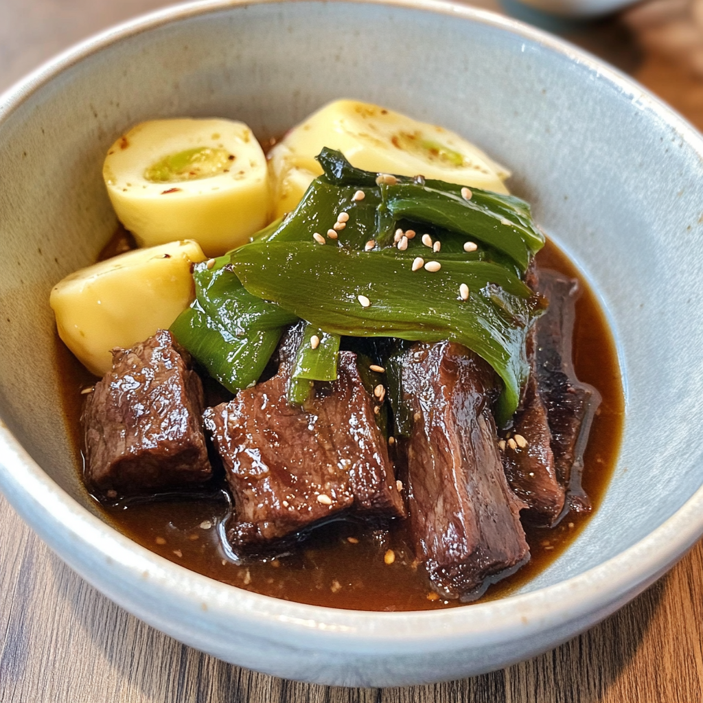 Recipe preparation for Braised Beef with Soy Garlic Glaze