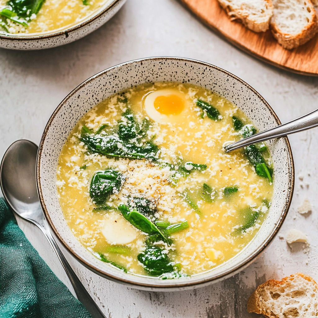Recipe preparation for Italian Egg Drop Soup
