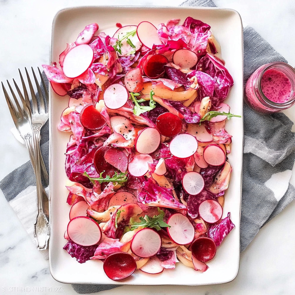 Recipe preparation for Radicchio & Pickled Radish Salad
