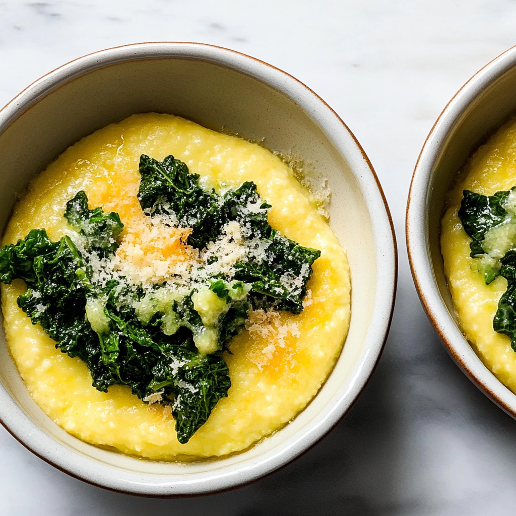 Recipe preparation for Creamy Green Goddess Polenta