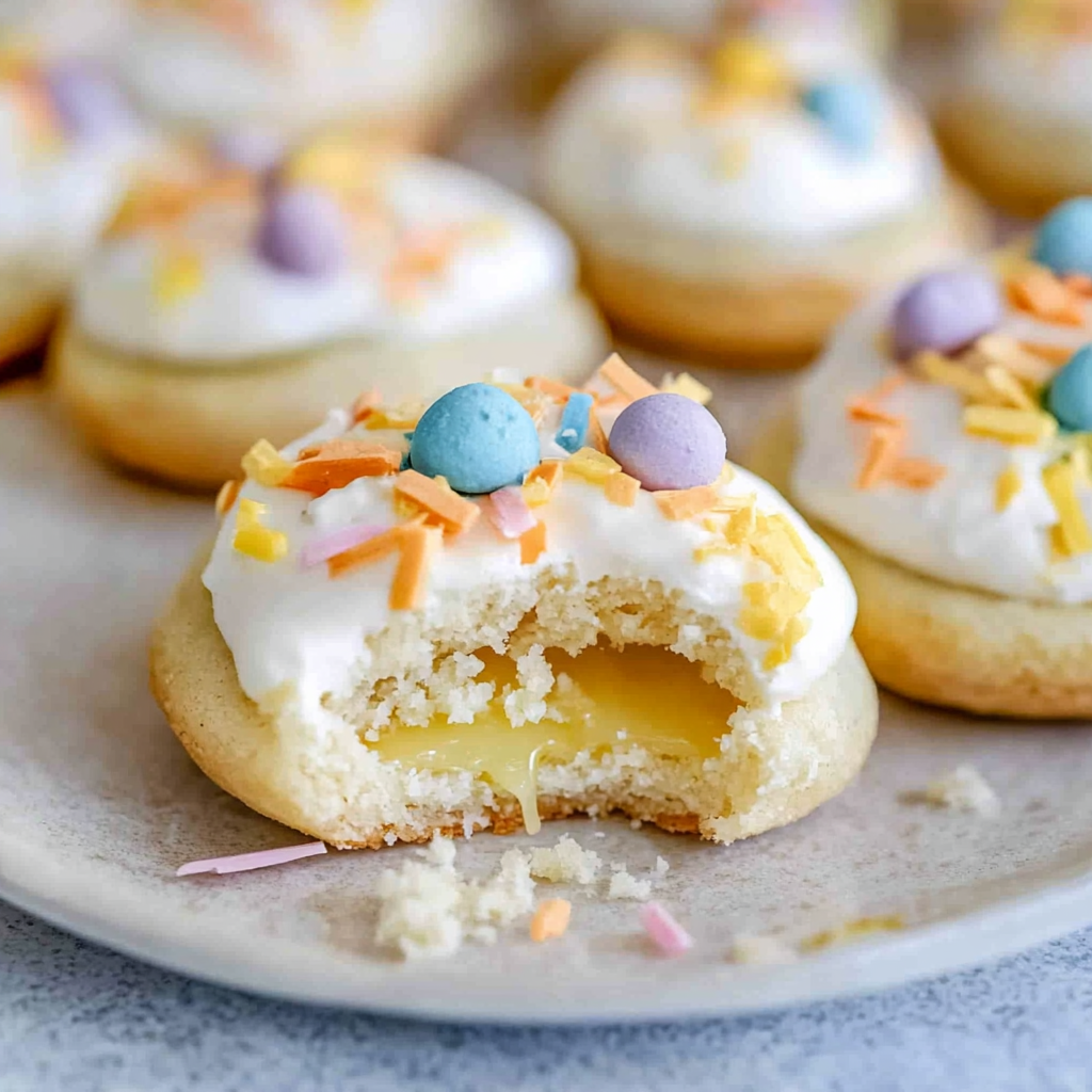 Recipe preparation for Lemon Shortbread Easter Nests