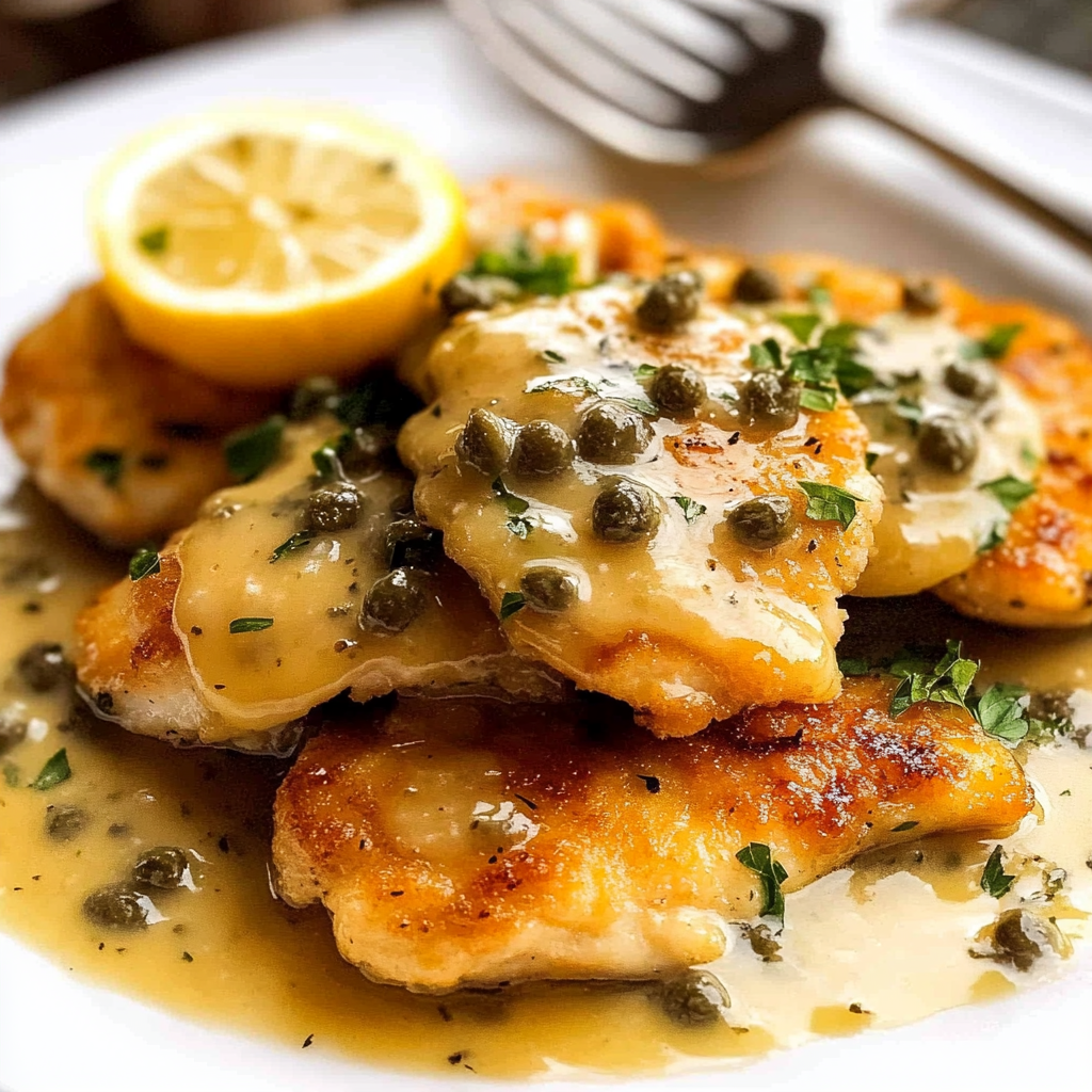 Recipe preparation for Crispy Chicken Cutlets with Lemon Caper