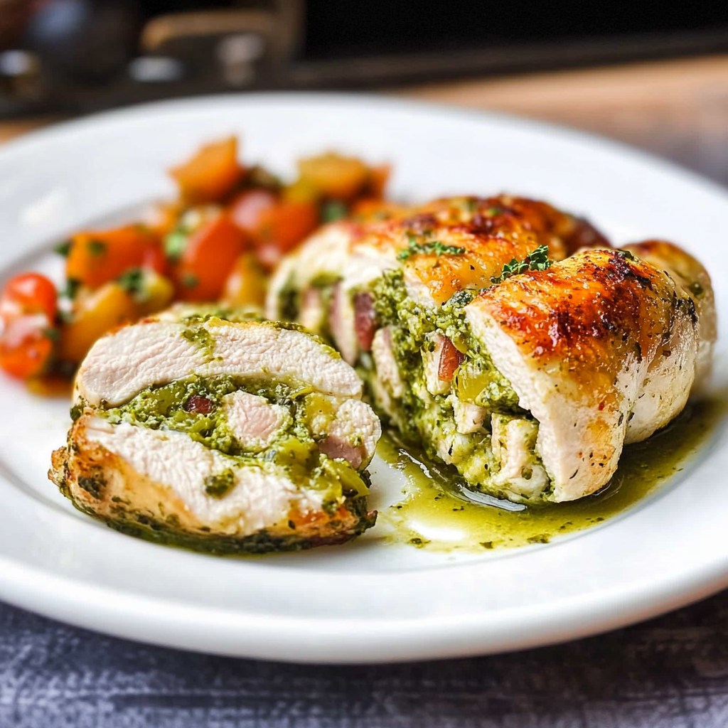 Recipe preparation for Fontina and Prosciutto Stuffed Chicken