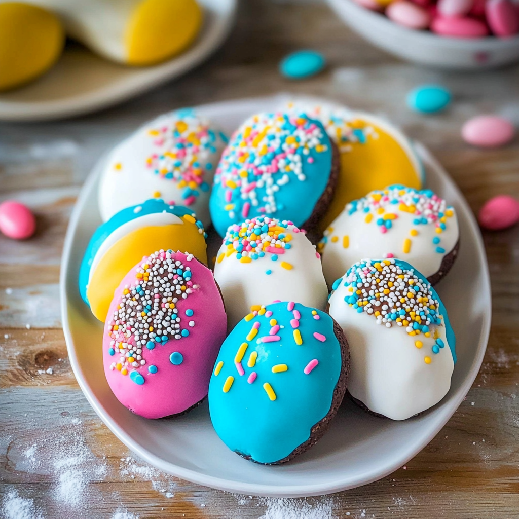 Recipe preparation for Easter Egg Oreo Pops