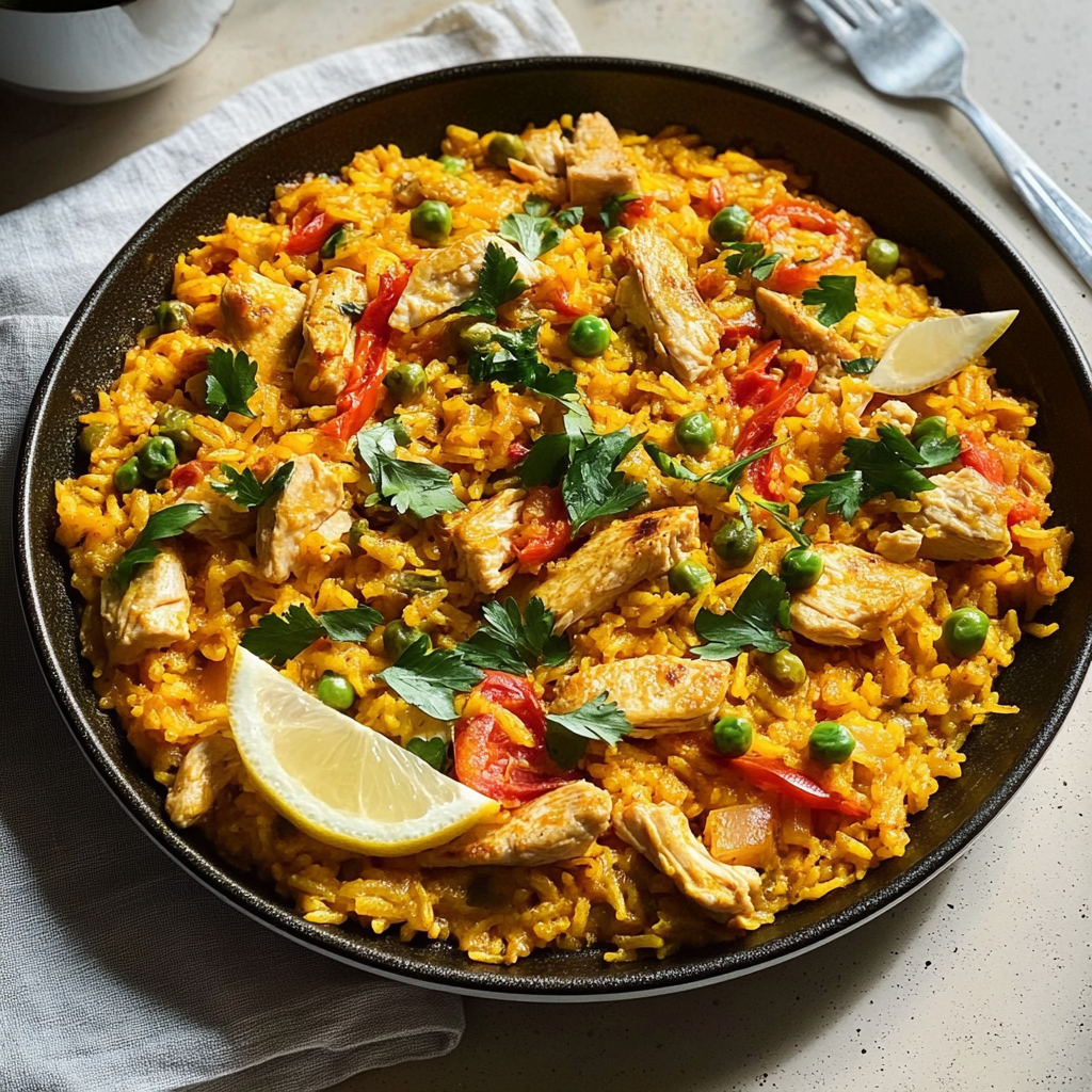Recipe preparation for Chicken Paella