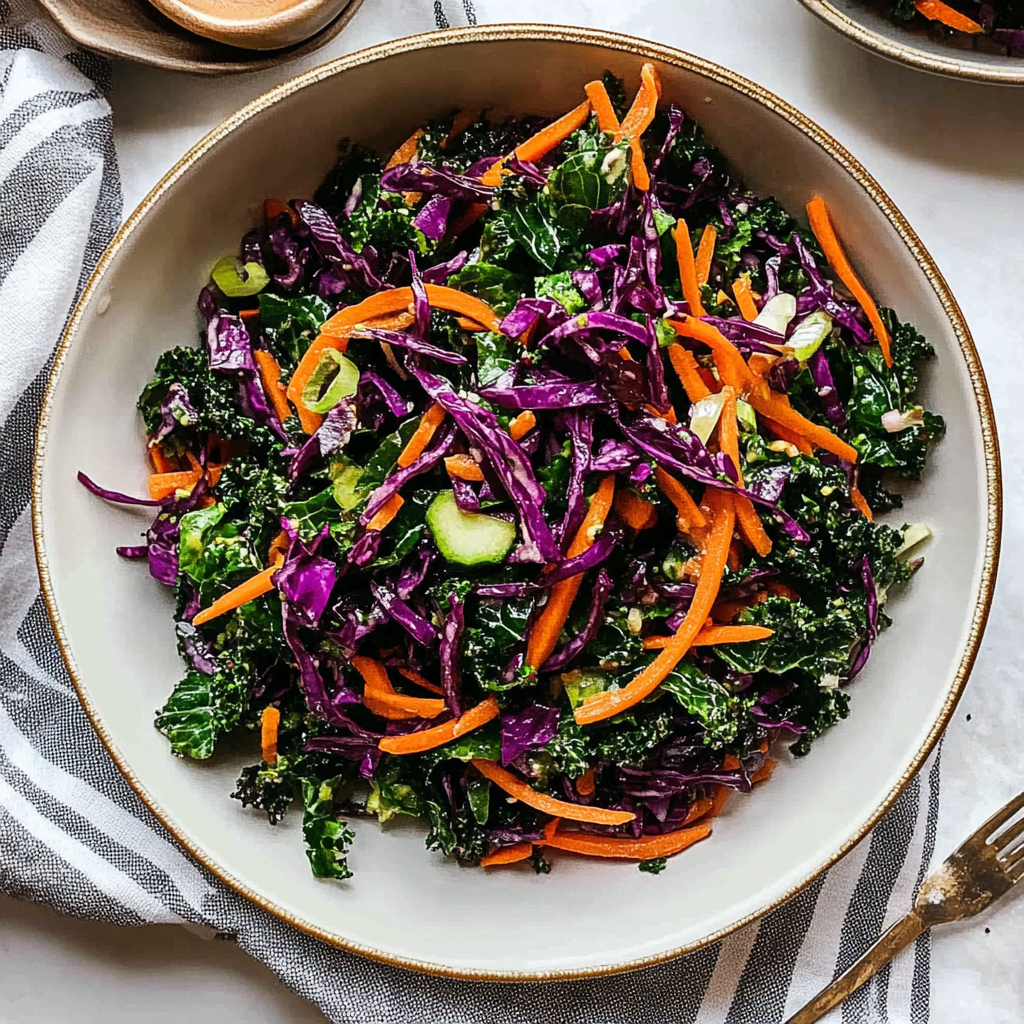 Recipe preparation for Kale Slaw Spring Salad
