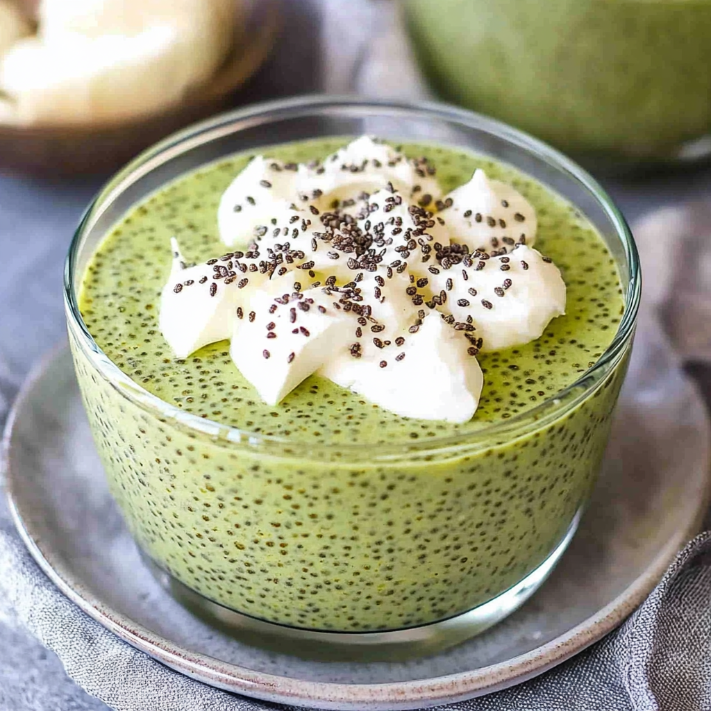 Recipe preparation for Matcha Chia Pudding
