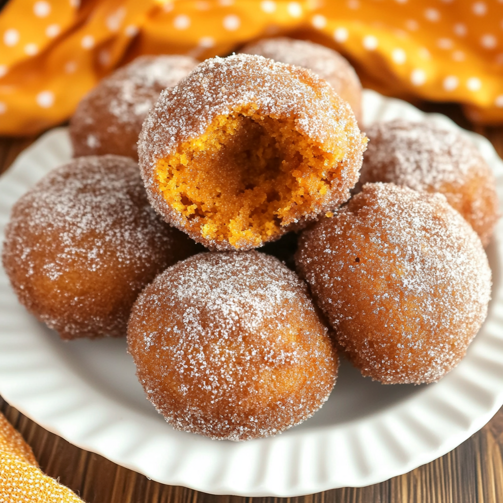 Recipe preparation for Pumpkin Donut Bites