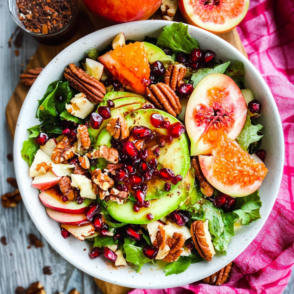 Recipe preparation for Apple Cinnamon Pomegranate Pecan Salad