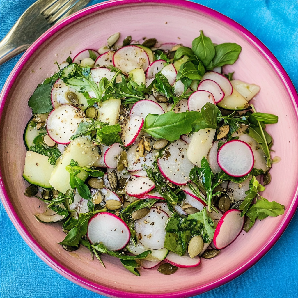 Recipe preparation for Fresh Radish and Herb Salad