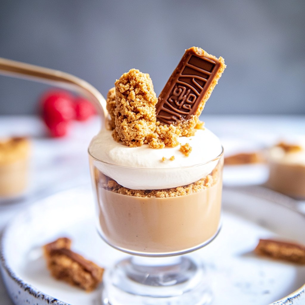 Recipe preparation for 4-Ingredient Biscoff Cheesecake Cups