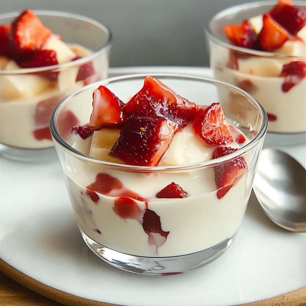 Recipe preparation for Fresas con Crema