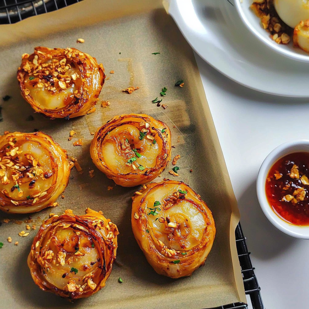 Recipe preparation for Kimchi, Cheese & Spring Onion Pinwheels