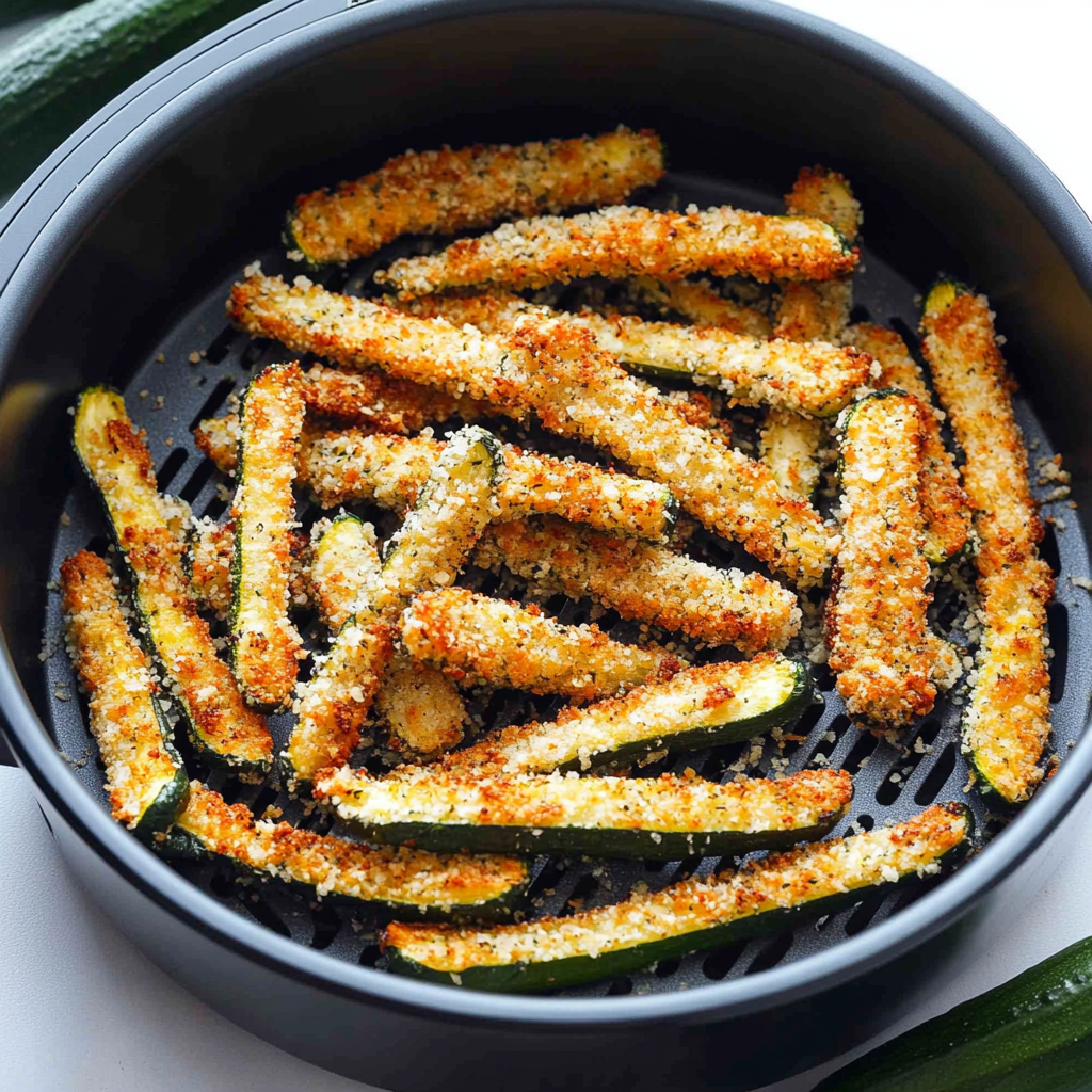 Recipe preparation for Air Fryer Zucchini Fries
