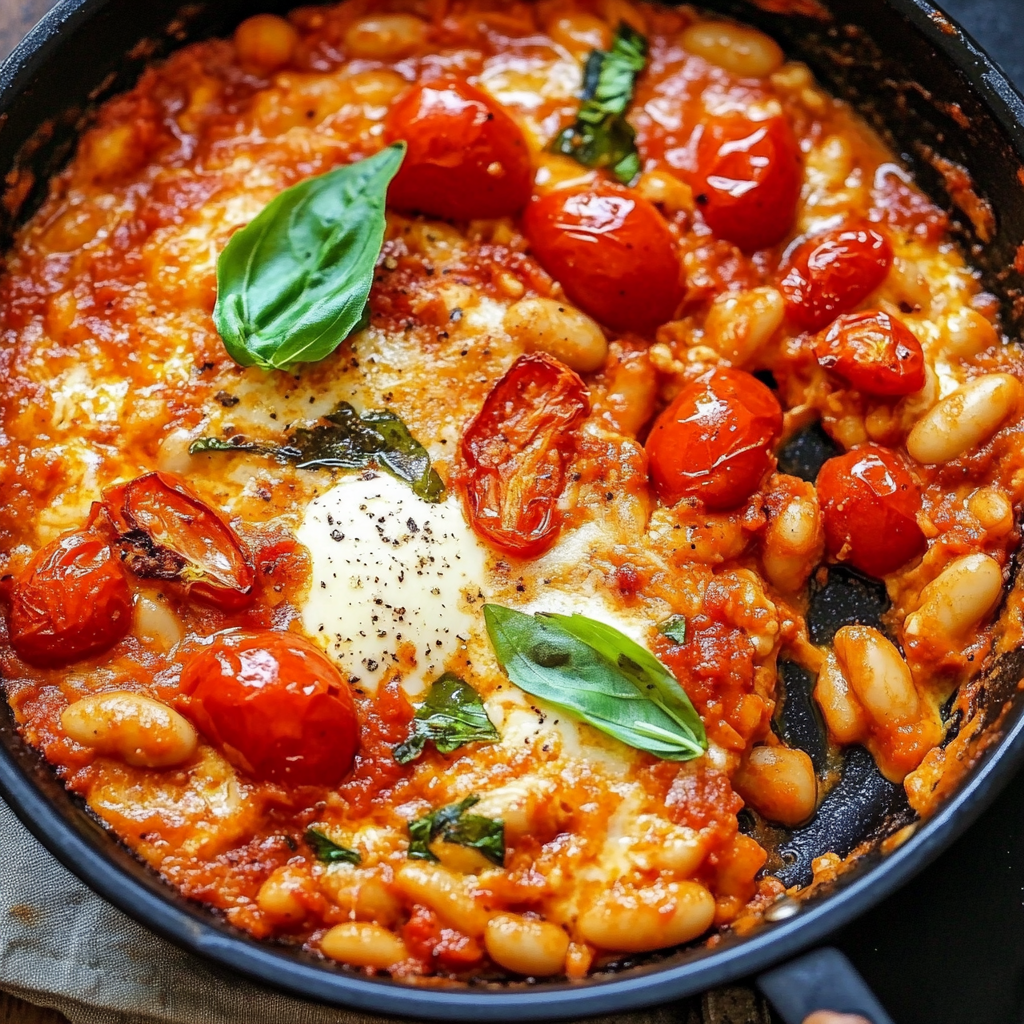 Recipe preparation for Pizza Beans Skillet