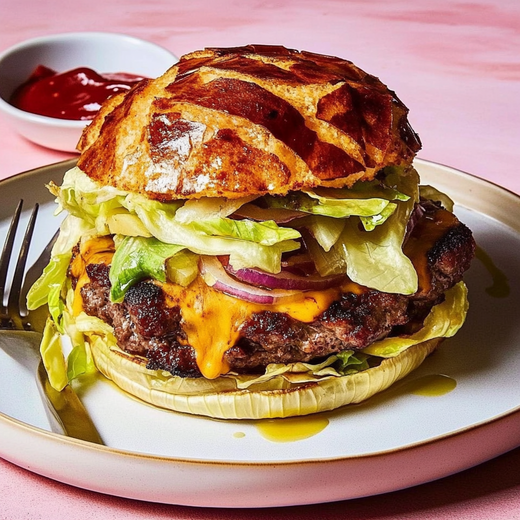 Recipe preparation for Roasted Cabbage Burgers