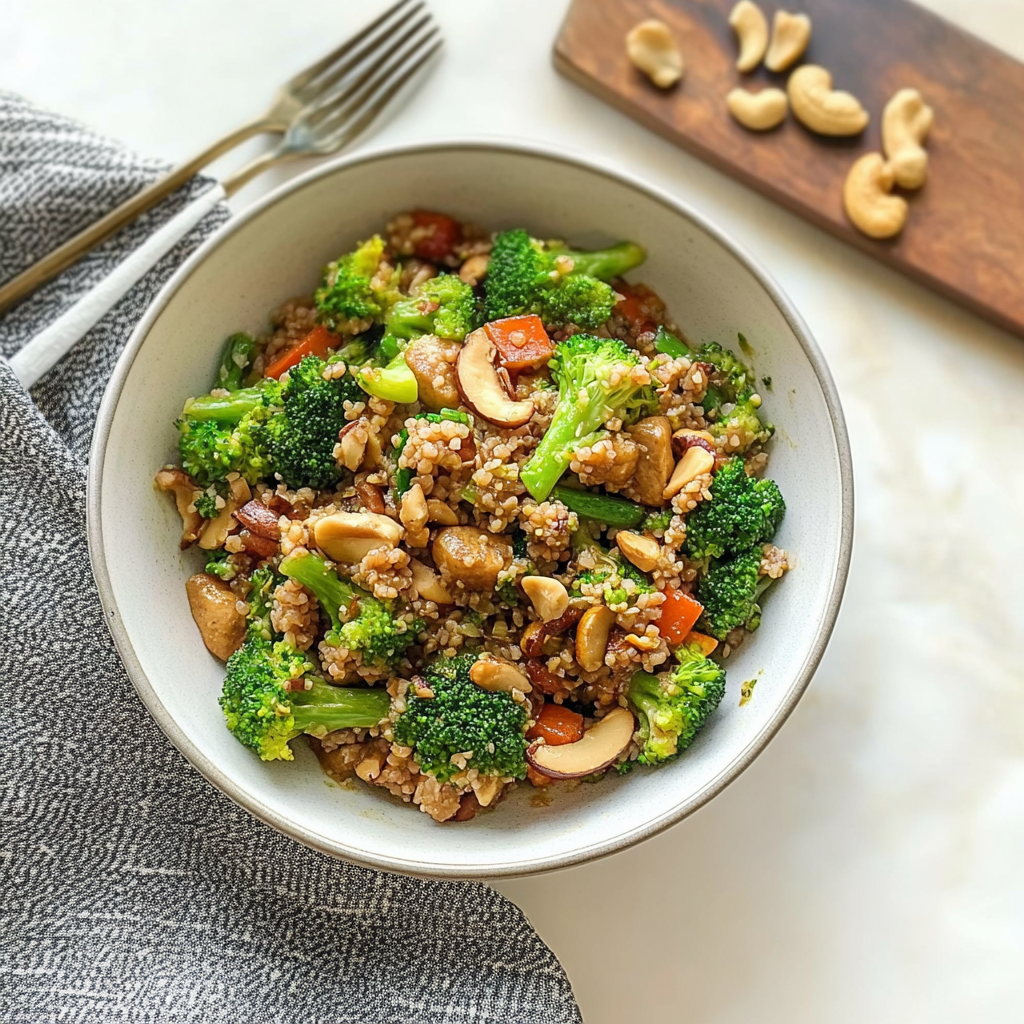 Recipe preparation for Walnut Broccoli Stir-Fry