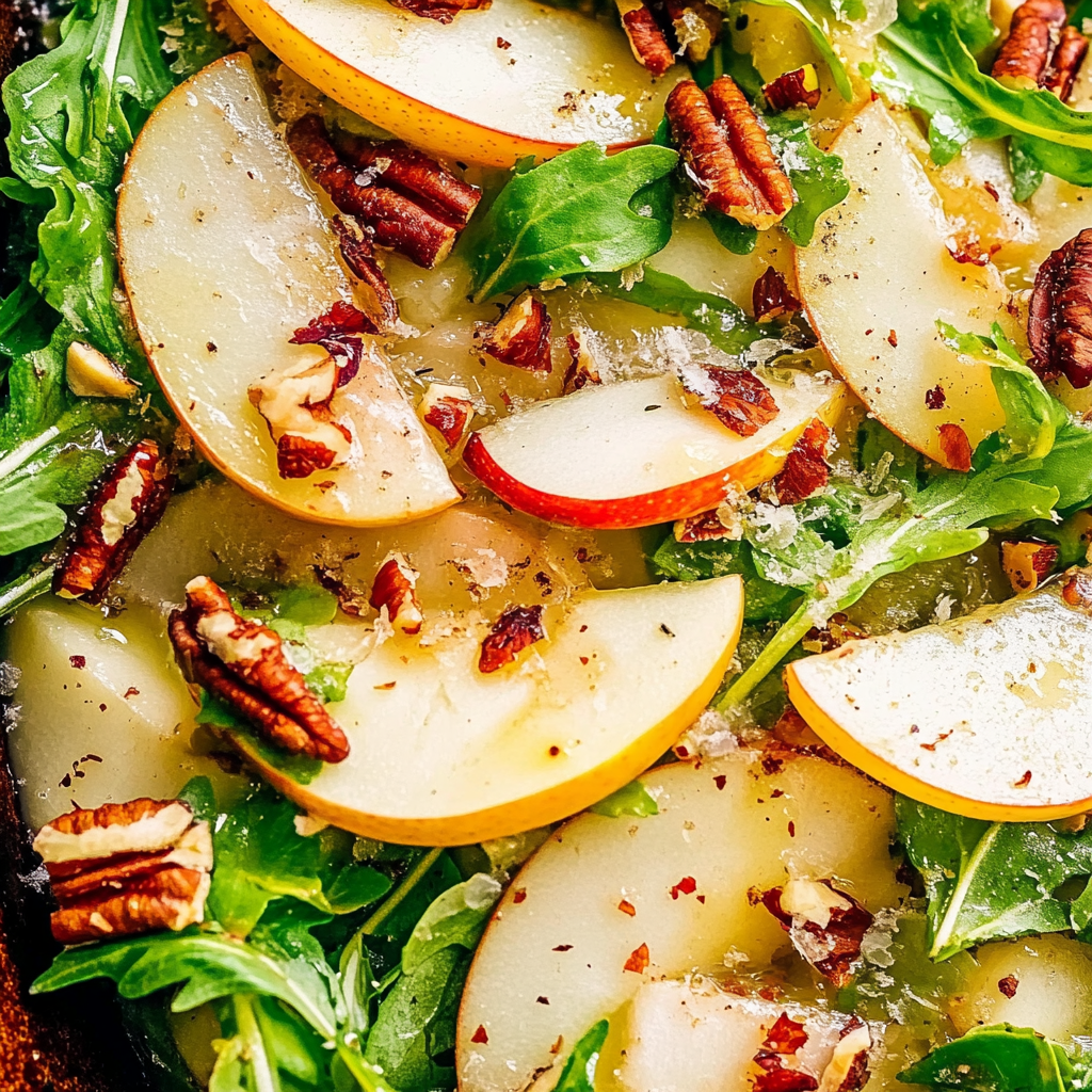 Recipe preparation for Apple and Fennel Skaw with Candied Pecans