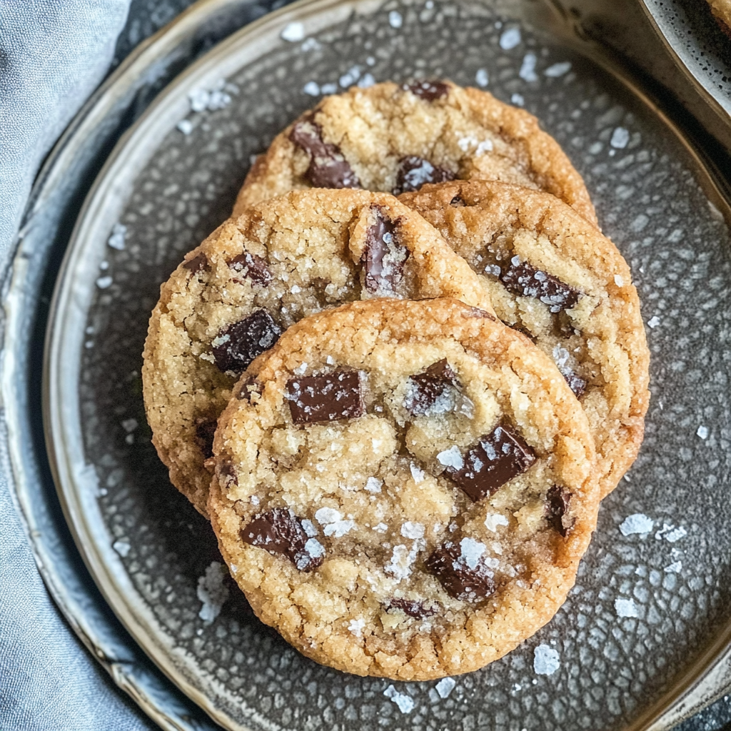 Recipe preparation for Salted Chocolate Chunk Shortbread Cookies
