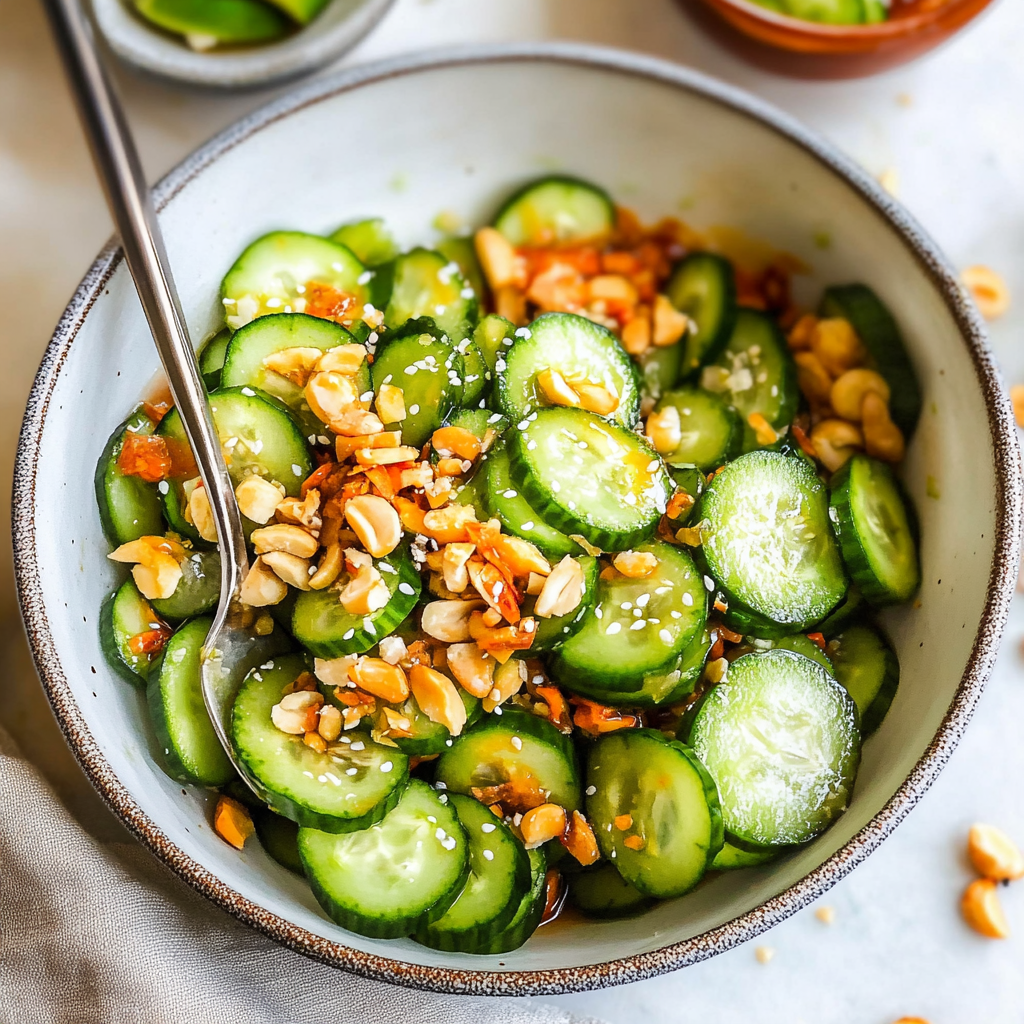 Recipe preparation for Easy Asian Cucumber Salad
