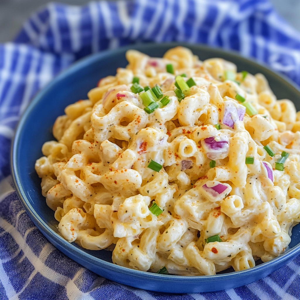 Recipe preparation for Deviled Egg Pasta Salad