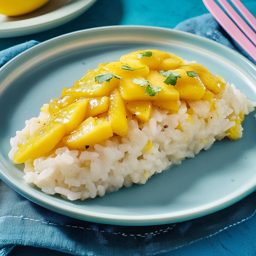 Recipe preparation for Mango Coconut Rice